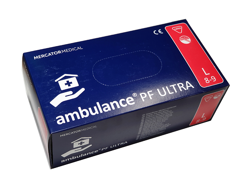 

Перчатки AMBULANCE синие латексные повышенной прочности 50шт (25пар), размер, Синий