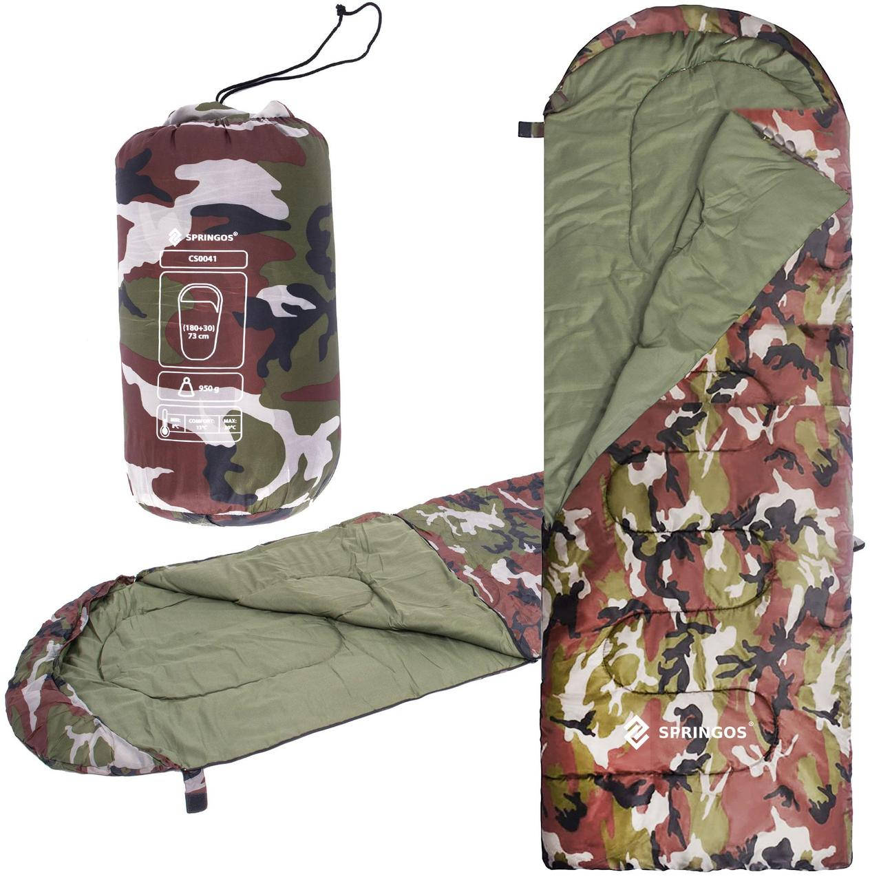 

Спальный мешок (спальник) Springos 2 в 1 CS0041 +8 ...+20 °C R Khaki/Green