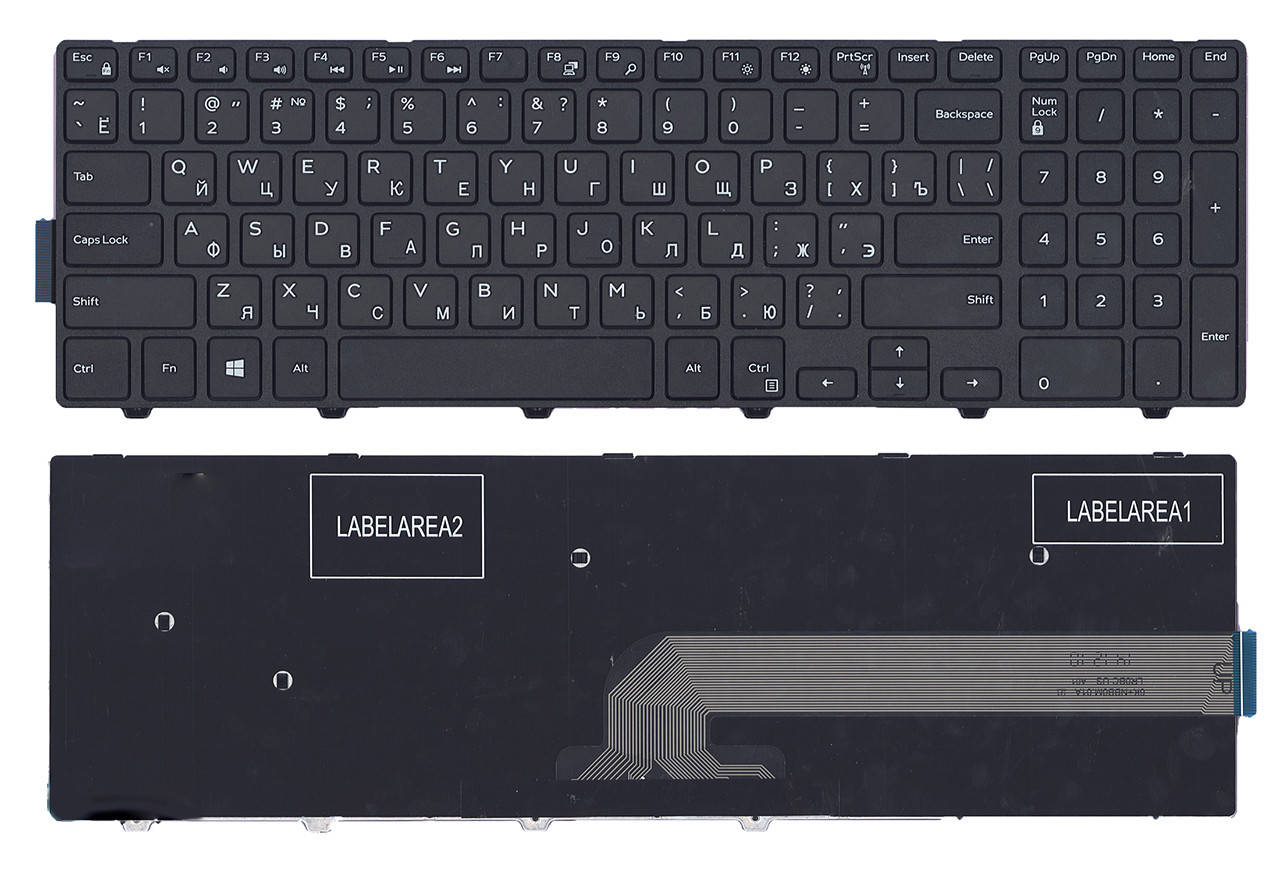 

Клавиатура для ноутбука Dell Vostro 3558, матовая (0HHC8), Черный