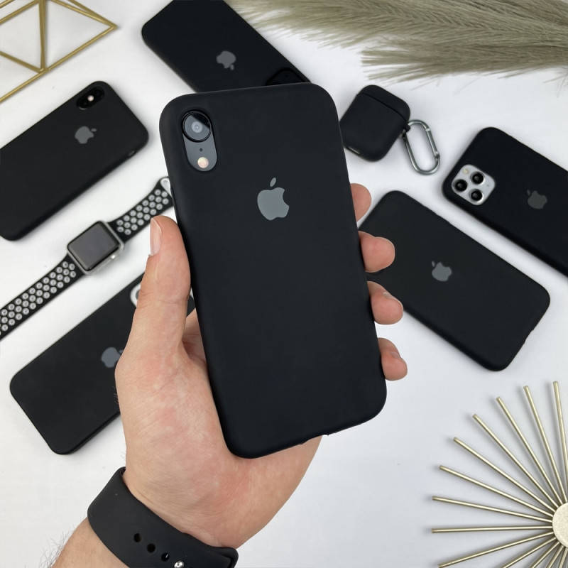 

Силиконовый чехол на iPhone Xr Full с закрытым низом Black (18), Черный