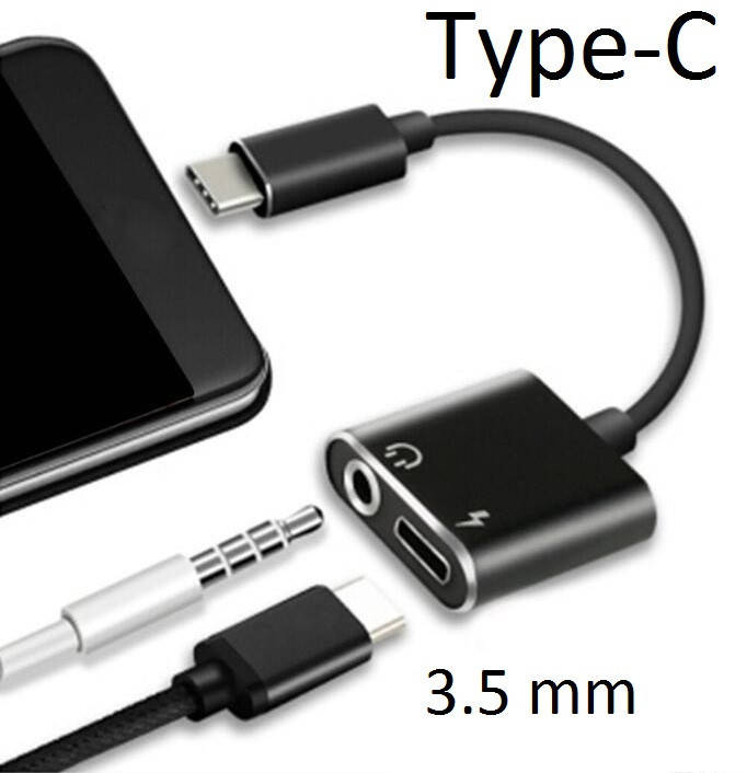 

Переходник Сплиттер 2 в 1 USB-C Type-C в 3.5mm Jack AUX Audio Адаптер для Зарядки и Прослушивания Музыки