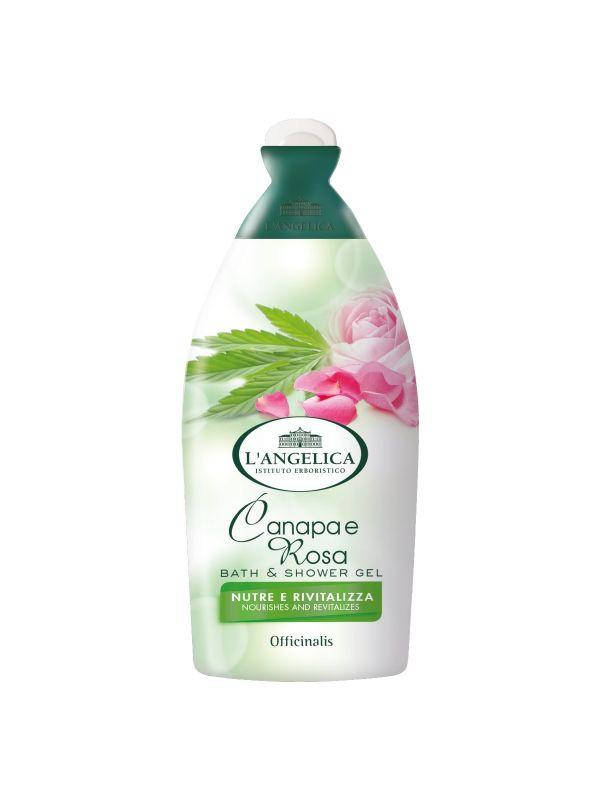 

Пена, гель для душа с коноплей и розой L'angelica Canapa & Rosa, 500 ml Италия