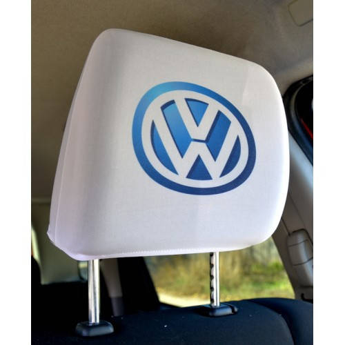 

Чехол подголовников VW белые с цветным логотипом (2шт)