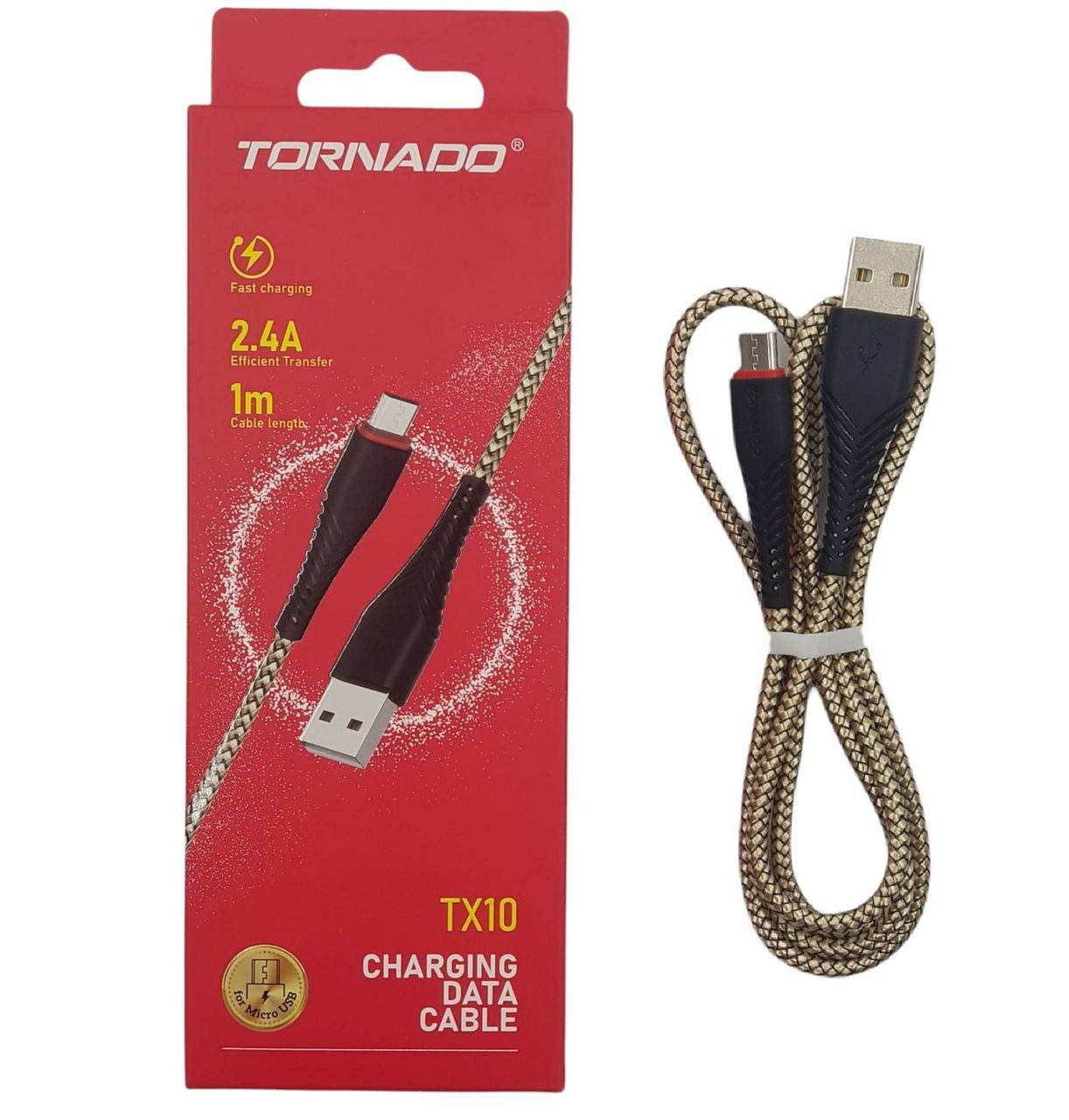 

Кабель USB-Micro TORNADO TX10 (2,4A/1м) черный