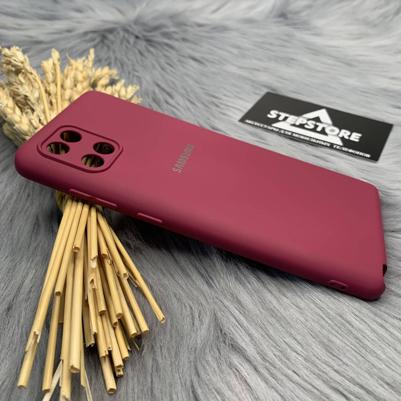 

Чехол Silicone case 360 для Samsung Note 10 Lite N770 с микрофиброй закрытым низом камерой противоударный Бордовый