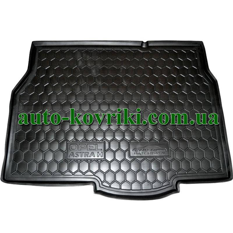 

Коврик багажника резиновый Opel Astra H 2004-2014 (хетчбек) (Avto-Gumm), Черный