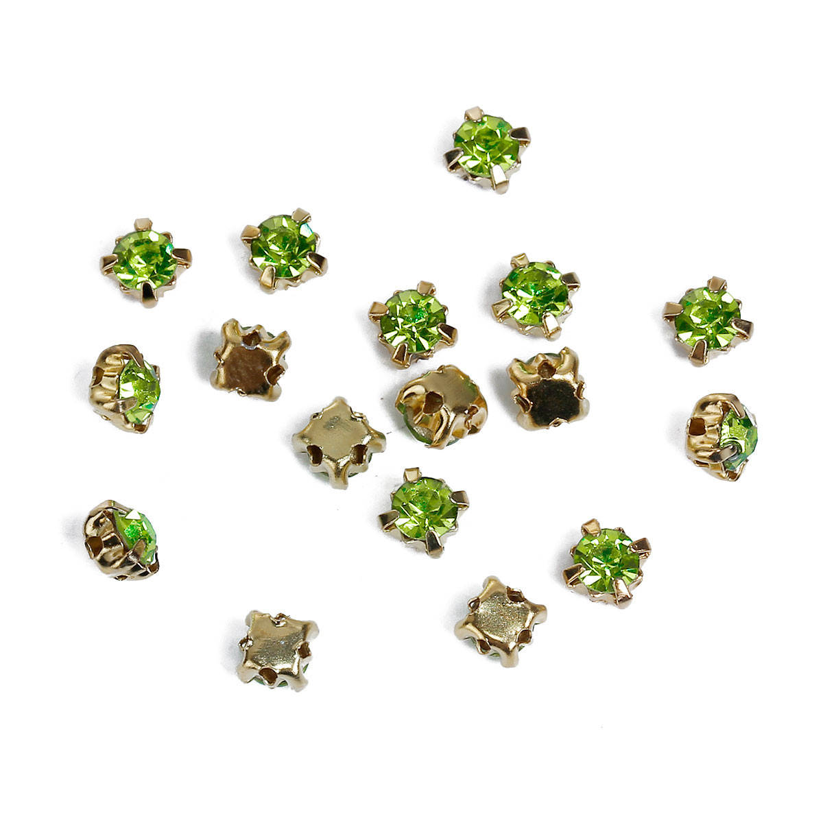 

Страза, Квадратная, Цвет: Золото, Светло-зеленая, 4мм x 4мм