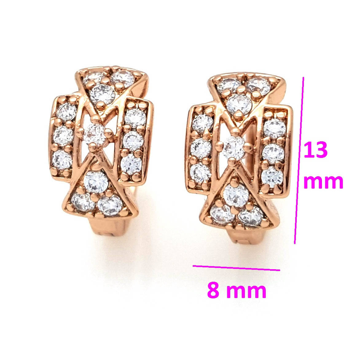 

Серьги Геометрия, с россыпью камней, медсплав Xuping, 14К
