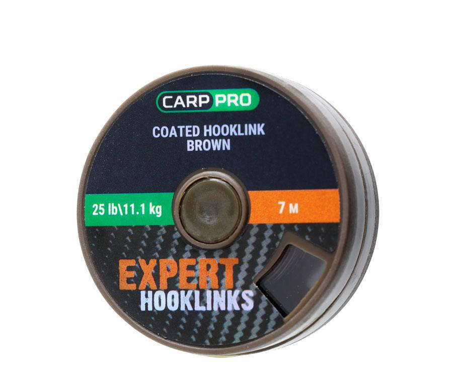 

Поводковый материал в оплётке Carp Pro 25lb 7м коричневый