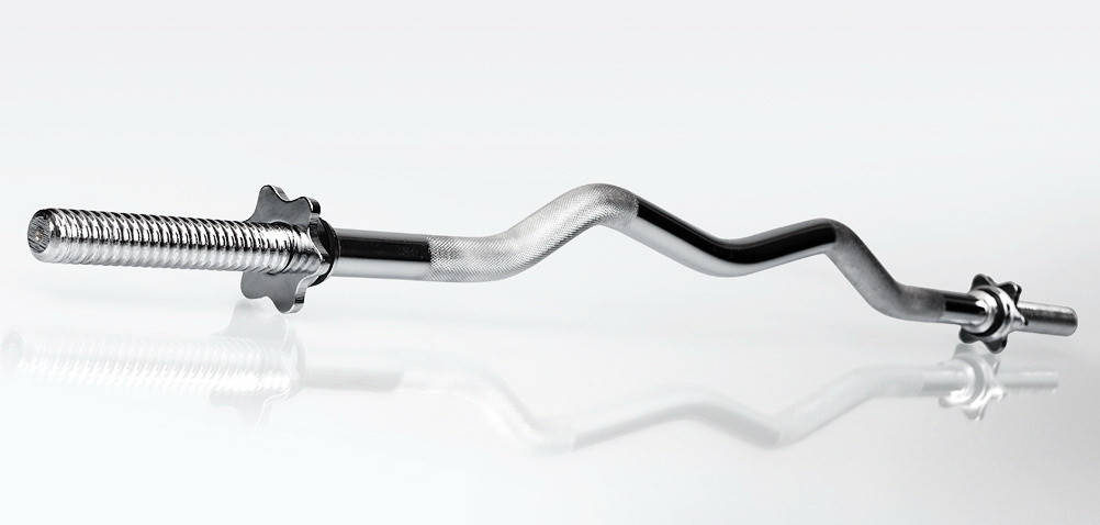 

Гриф для штанги 120 см W-образный хромированный (30 мм) на штангу, Светло-серый