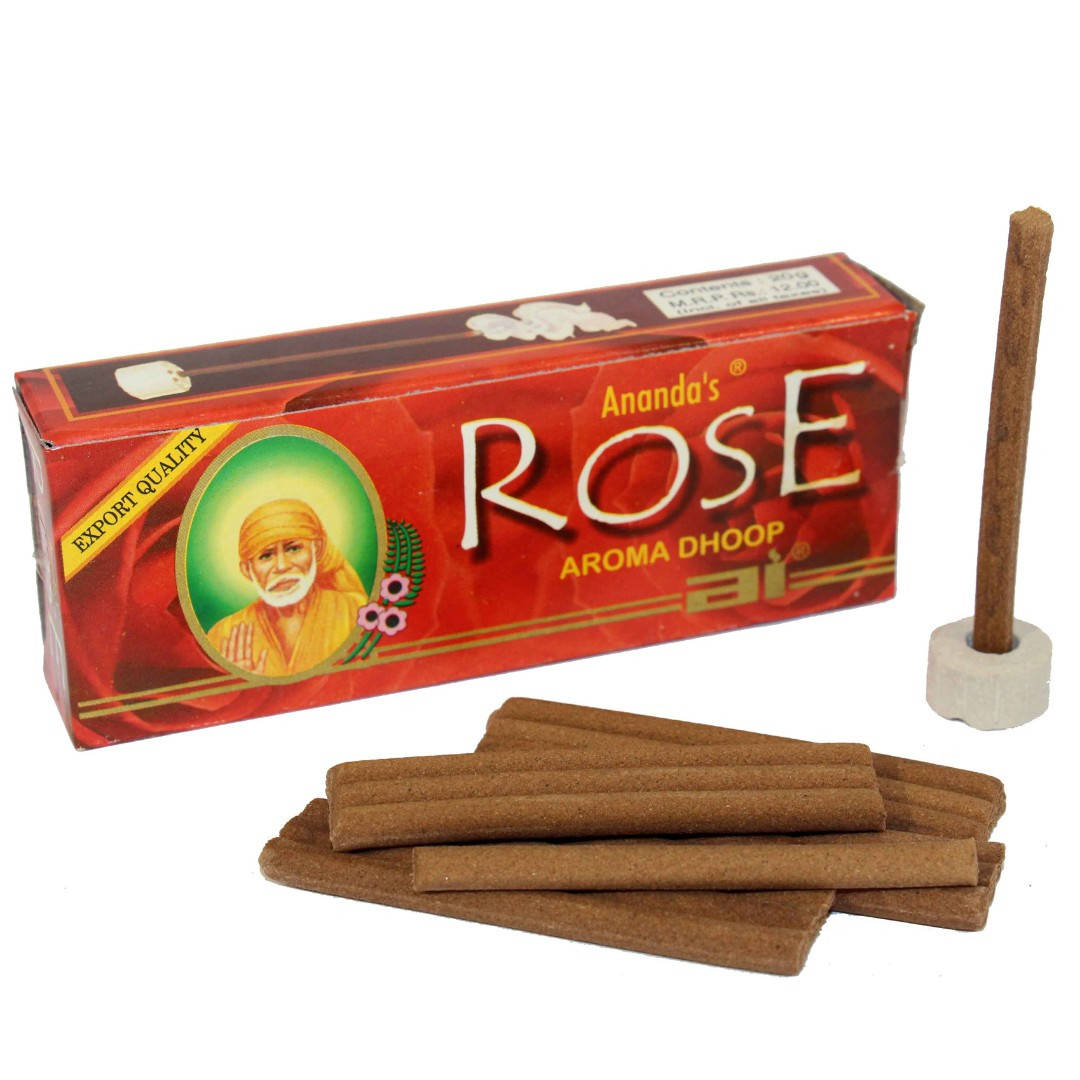 

Безосновные ароматические палочки Роза (Anand's Rose Aroma Dhoop), 20 грамм (около 14 штук)