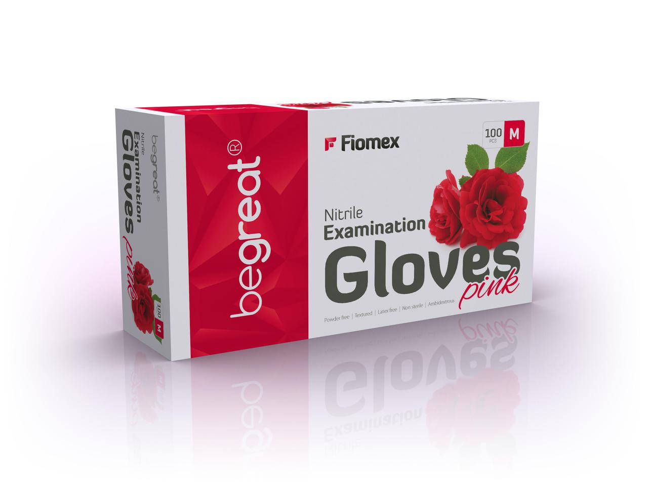 

Рукавички нітрилові, рожеві Fiomex, premium - 50 пар/уп