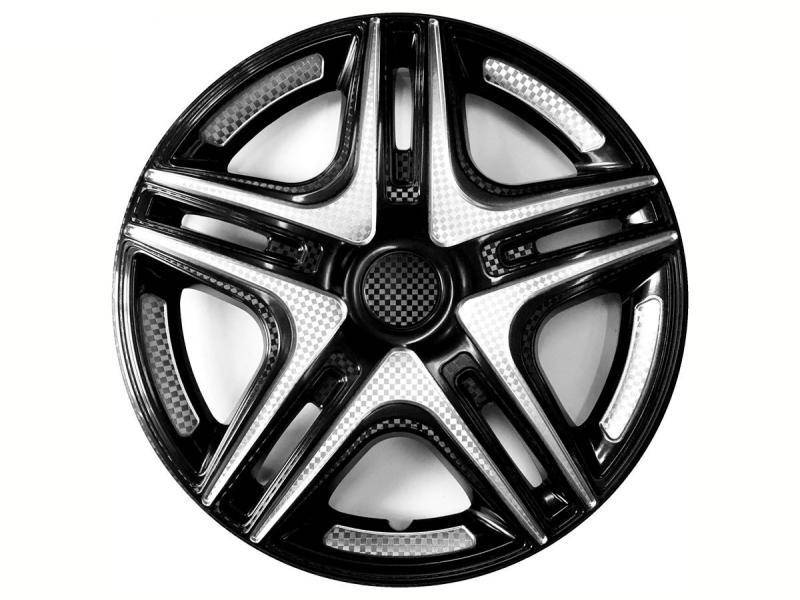 

Колпаки на колеса Газель R16 черно-серебристые Дакар Super Black "Star" (2шт) задние