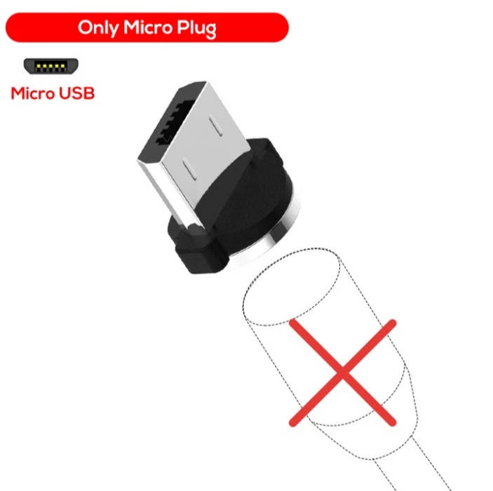 

Магнітний круглий конектор Micro USB TOPK, Черный