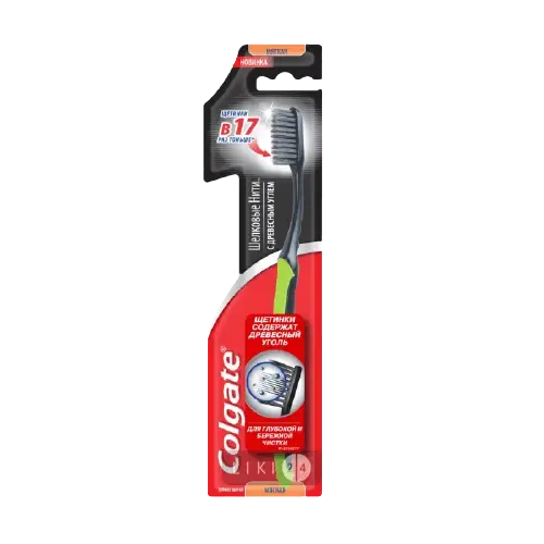 

Зубная щетка Colgate Шелковые нити с древесным углем мягкая, Черный