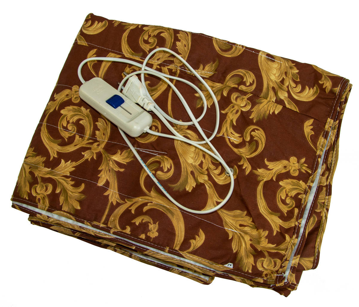 

Электропростынь двуспальная 150х120 см, коричневая с узором, простынь с подогревом Трио 02102 (ST)