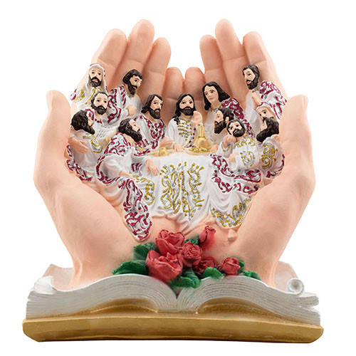 

Статуэтка Тайная Вечеря в руках цветная, (гипс) R0237-4(G), Песочный