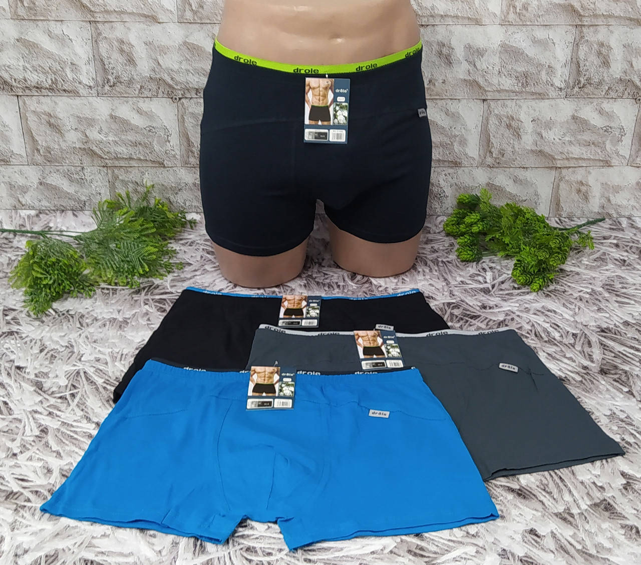 

Трусы мужские XL 52-54 боксеры Drole хлопок С1006, Разные цвета