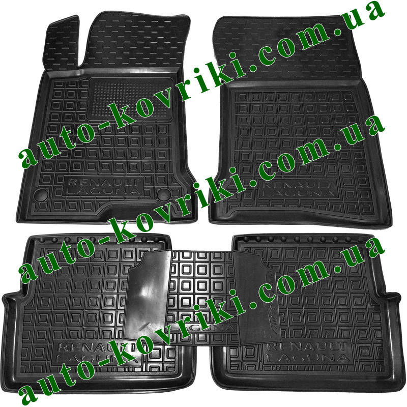 

Резиновые коврики в салон Renault Laguna III 2007- (Avto-Gumm), Черный