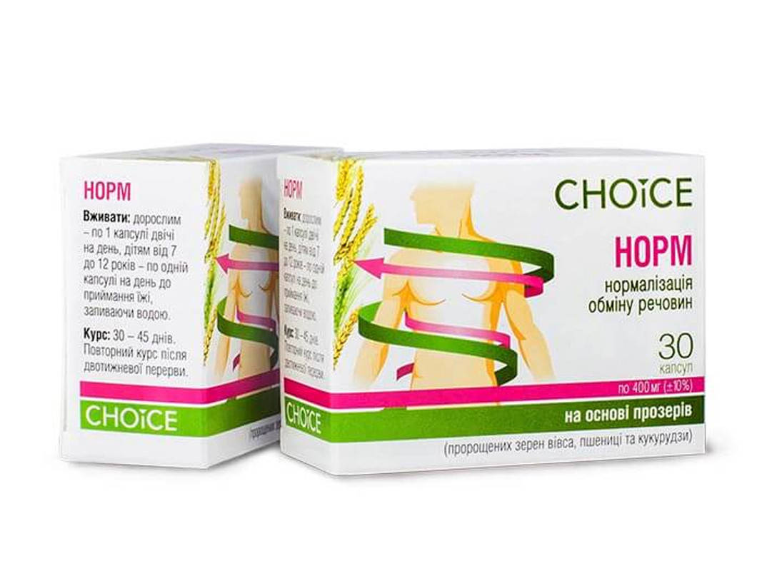 

Норм, Choice, комплекс для нормализации обмена веществ, 30 капсул