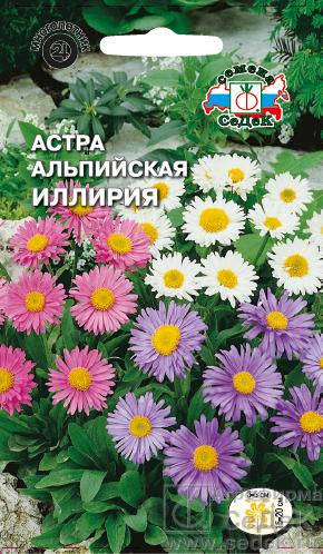 

Семена Астра многолетняя альпийская Иллирия смесь 0,125 грамма Седек, Разные цвета