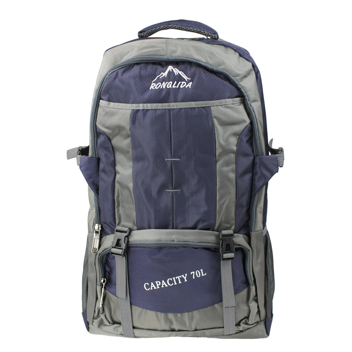 

Рюкзак туристический походный текстиль синий с серым, 70л