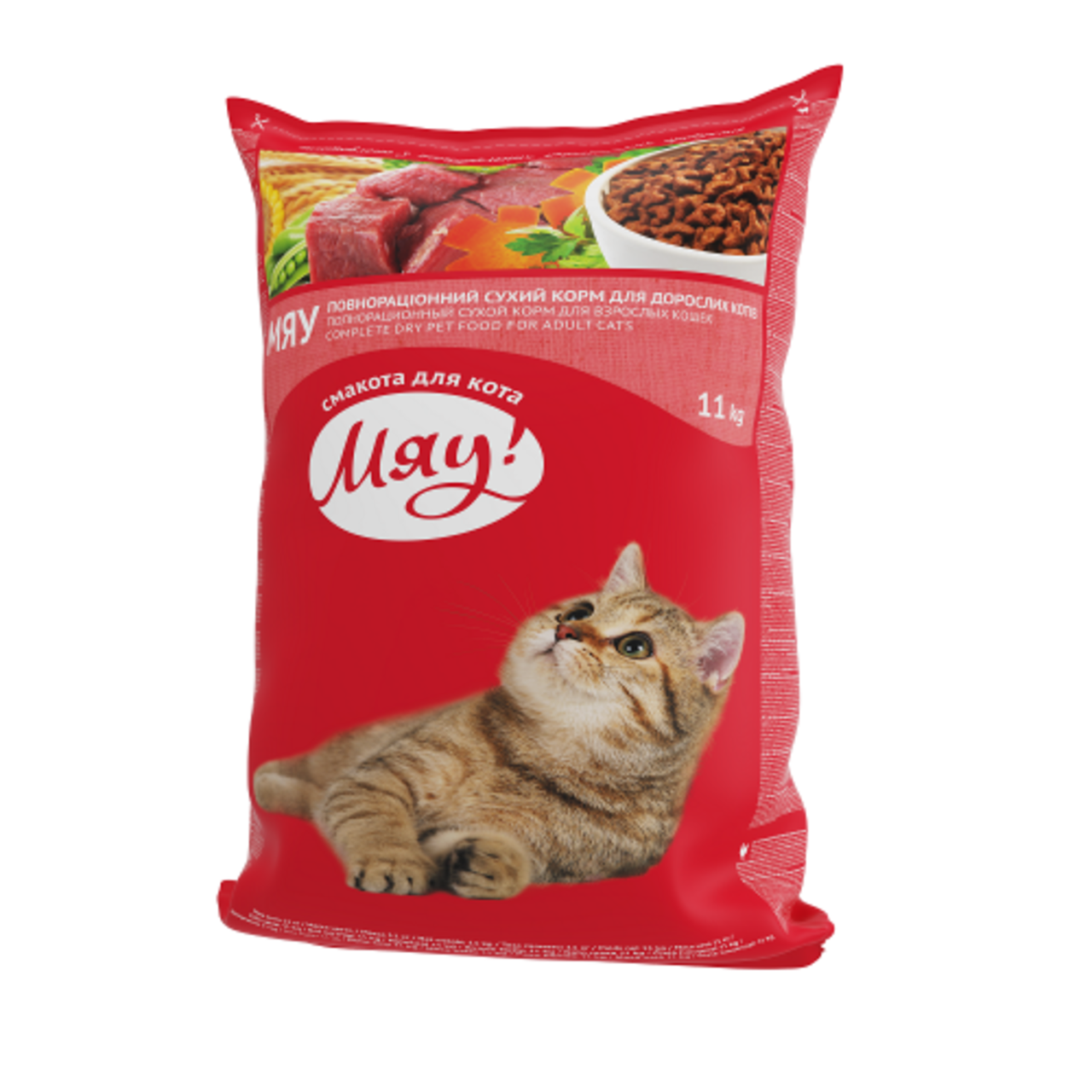 

Сухоу корм для котов МЯУ с мясом, 11 кг.