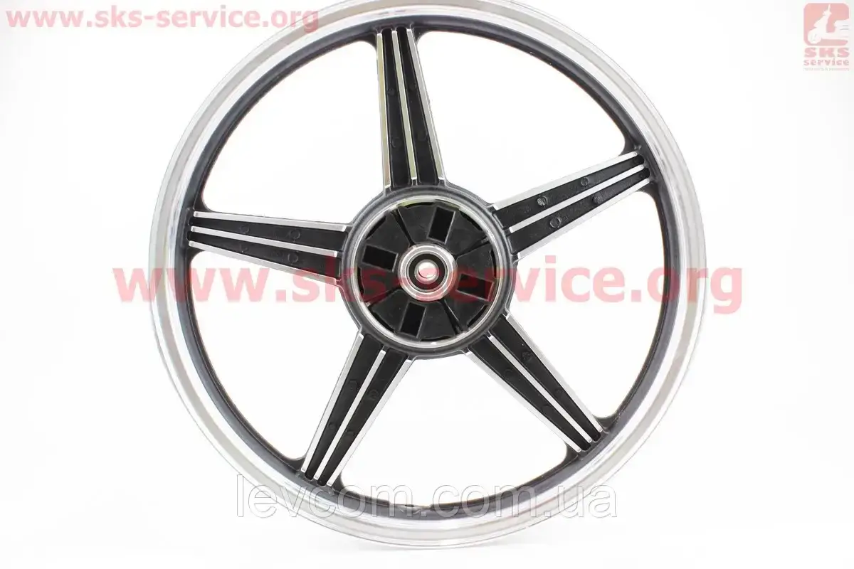 

Диск колесный задний литой 18Х1,85 (под резинки) "звезда" ЧЕРНЫЙ (ось 15мм)