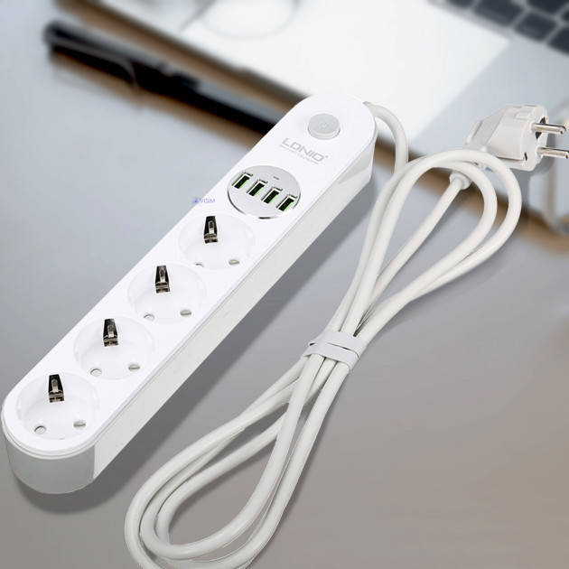 

Сетевой удлинитель с USB розьемами LDNIO SE4432 4 USB порта 4 розетки 3.4А