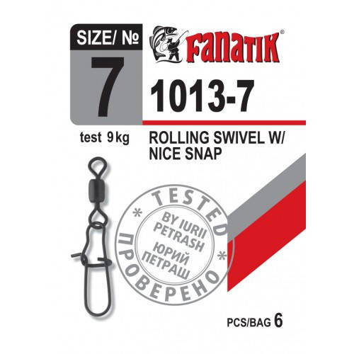 

Застежка американка с вертлюгом FANATIK 1013-7 тест 9 кг
