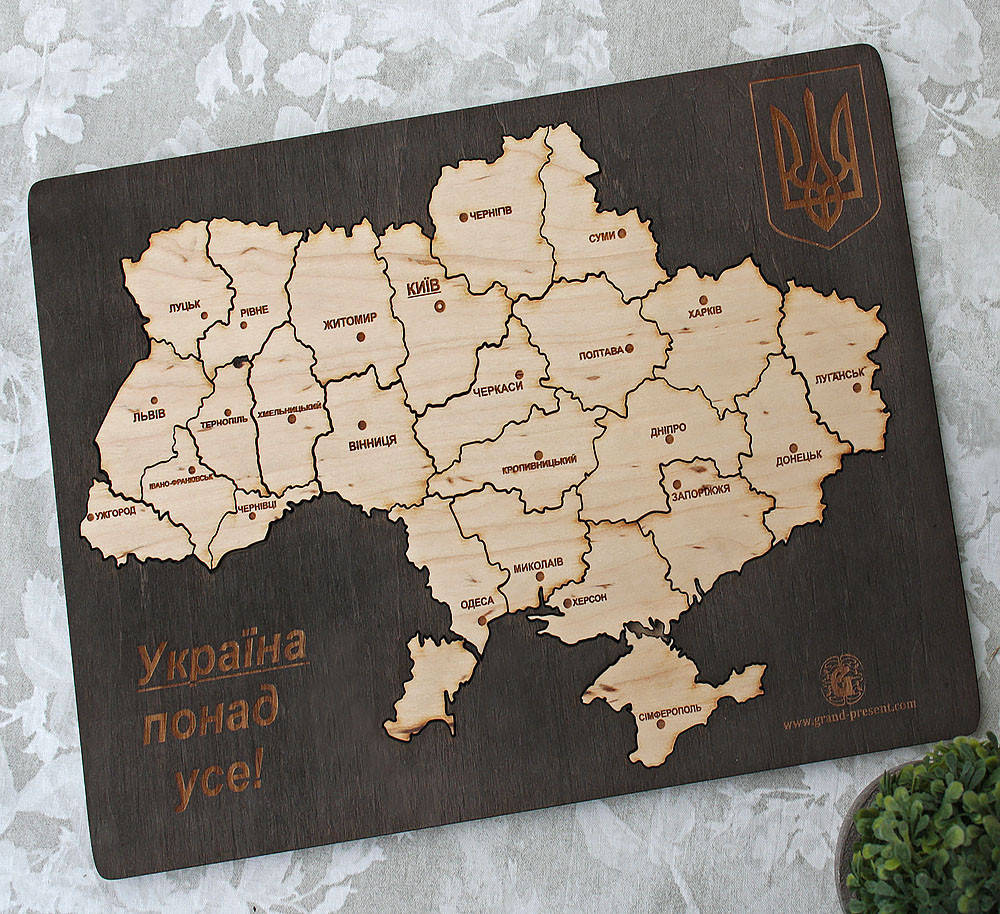 

Пазл Карта Украины темная 21*30 см Гранд Презент 15