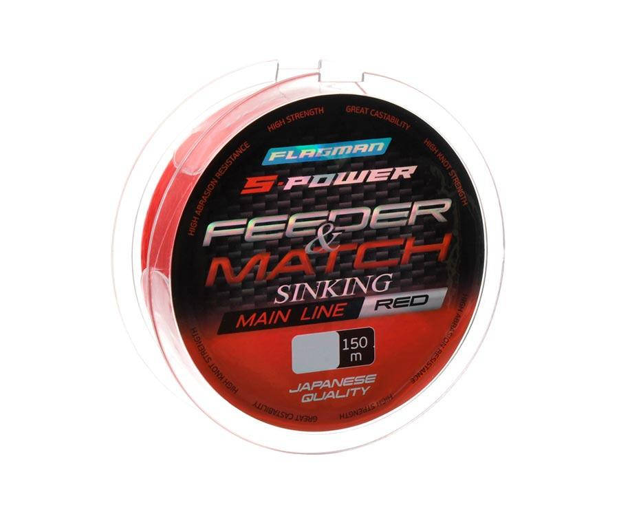 

Леска Flagman S-Power Feeder/Match Sinking Main Line 150м 0.28мм, Красный