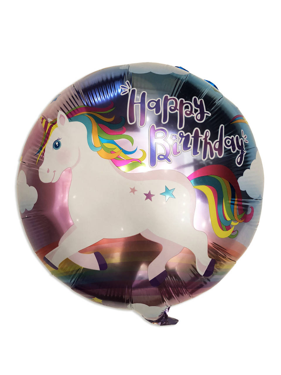 

Шар фольгированный круглый Единорог Happy Birthday (Китай), Разные цвета