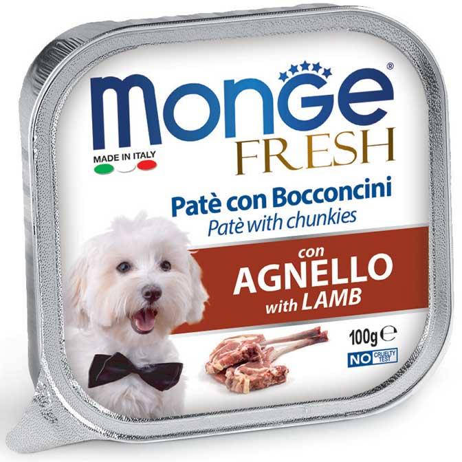 

Вологий корм Monge (Монже) DOG FRESH ніжний паштет з ягням, 100гр