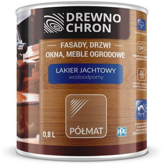 

Лак яхтный Drewnochron полуматовый 0.8 л Бесцветный