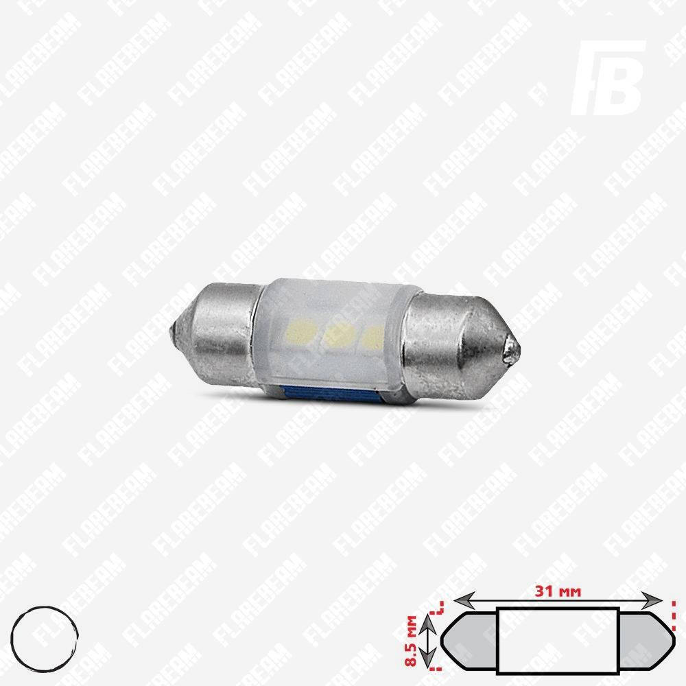 

Лампа LED цоколь Festoon 31 мм (C5W), 12 В, SMD 3030*03 (белый)
