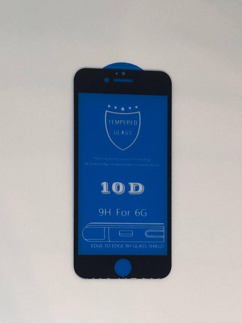 

Cтекло 10D для iPhone 6s - защитное, black, Прозрачный