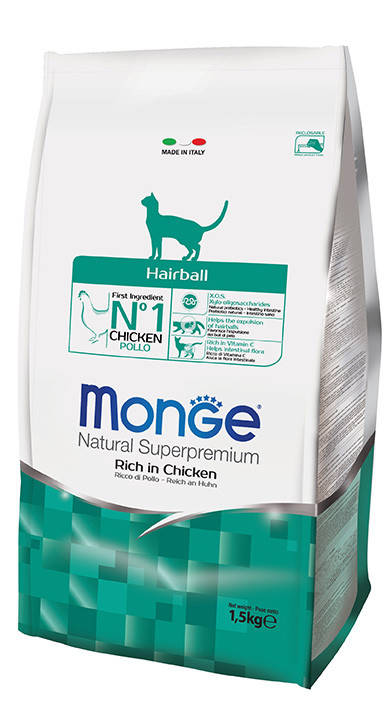 

Monge (Монж) Hairball Rich in Chicken корм для выведения шерсти из желудка, 1.5 кг