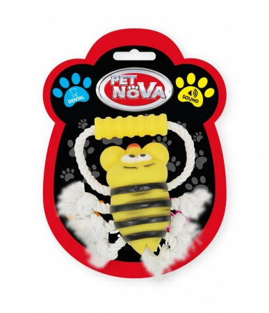 

Игрушка для собак Пчела на веревке с ручкой Pet Nova 26 см