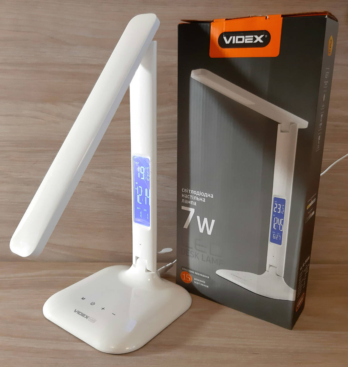 

Лампа настольная LED с часами и датой 7W 3000K-5500K VIDEX TF05W, Белый