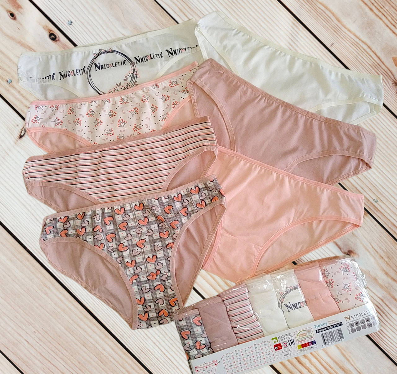 

Набор женских хлопковых трусиков неделька 7 шт Nicoletta Размеры L