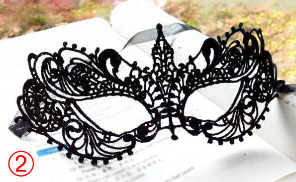 

Маска повязка на глаза кружевная Венецианская карнавальная черная 2