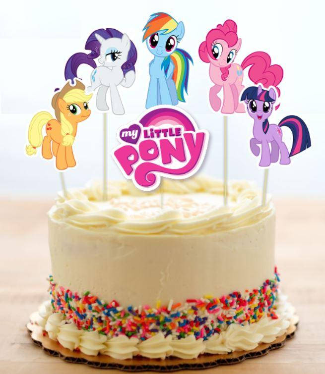 

Набор средние топперы в торт (8см) вырубка "Маленькие пони/My little pony" (6шт./уп.) КАРТОН