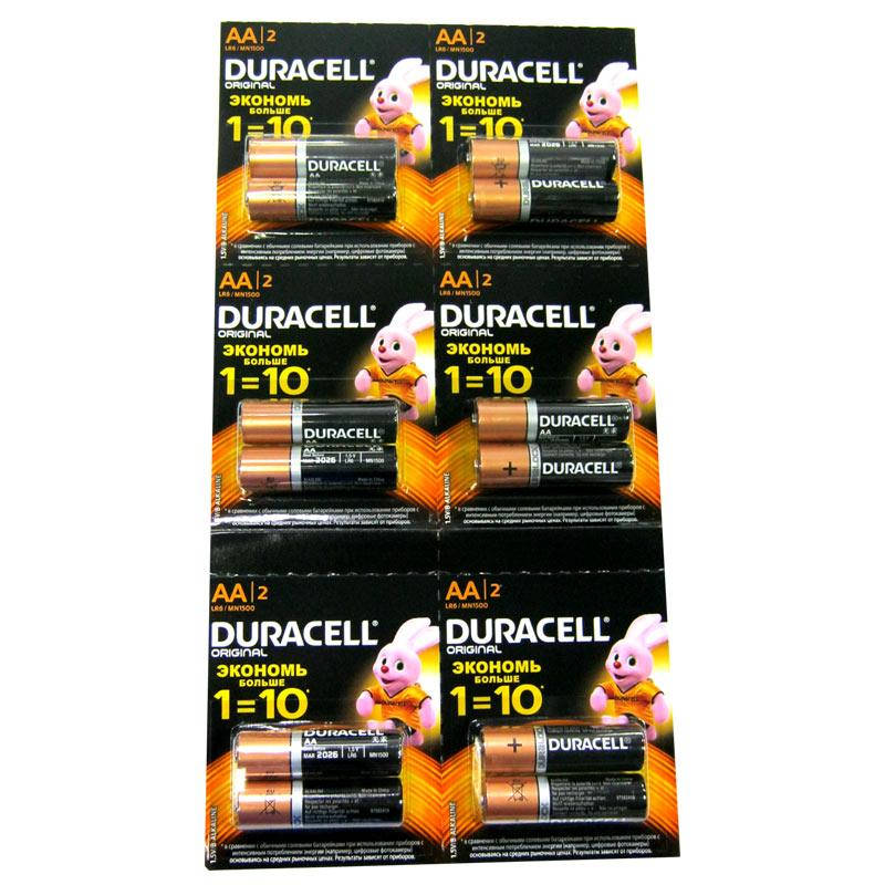 

Батарейка LR6 Duracell 1шт,блистер по 2шт. AA