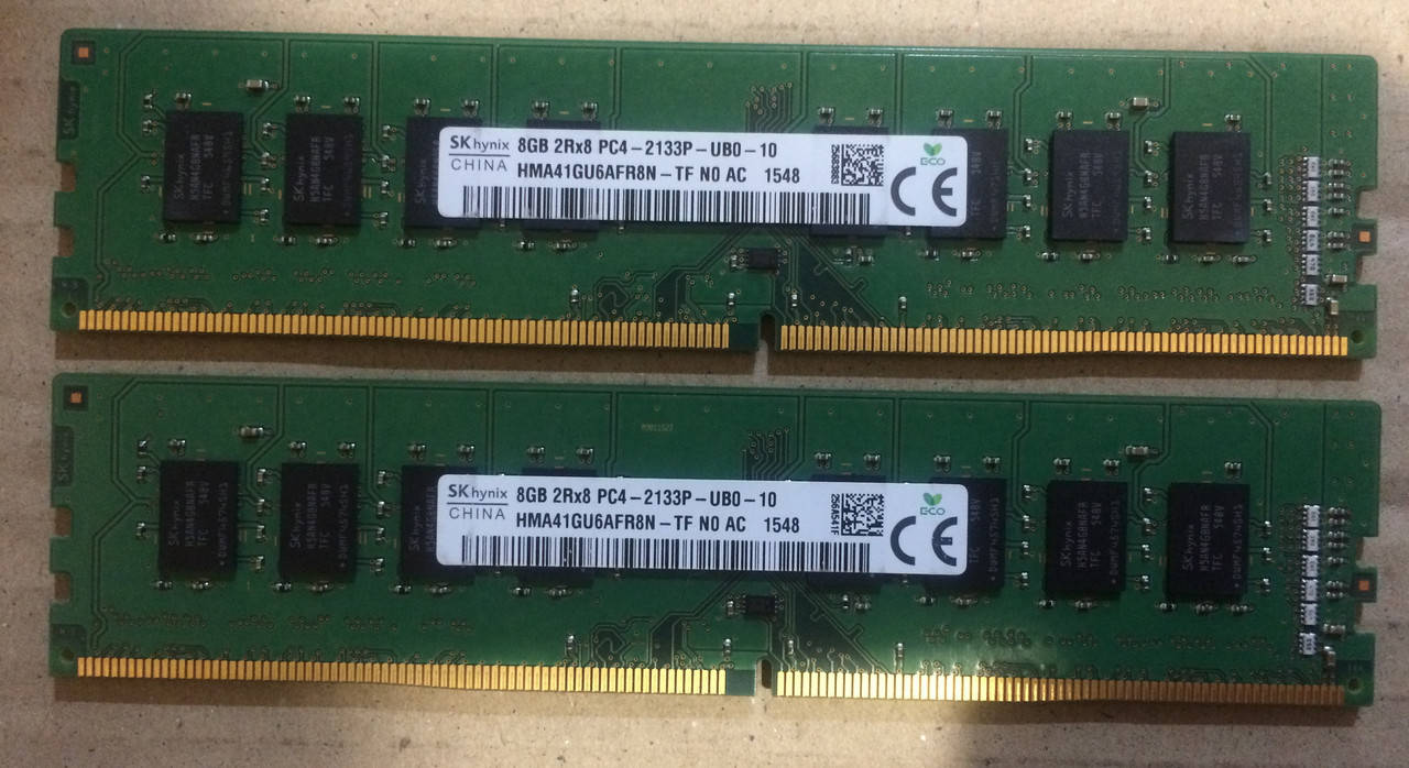 

16GB 2*8GB Hynix 2Rx8 DDR4-2133P PC4-17000U RAM Оперативная память 2133U