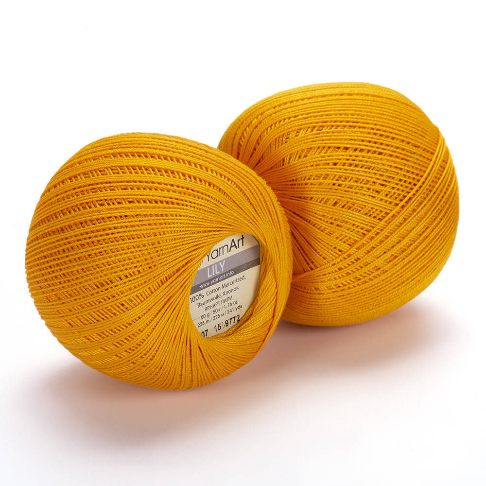 

Yarnart Lily № 5307 желтый, Белый