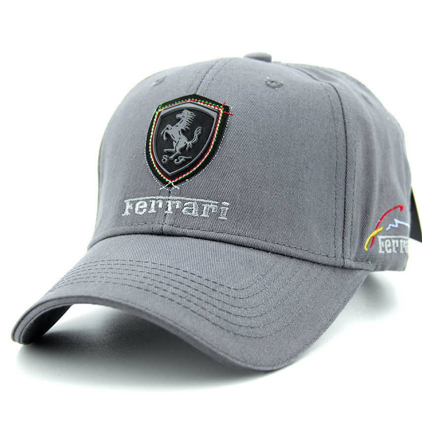 

На складе! Кепка с логотипом Ferrari Серая бейсболка автомобильная, Серый