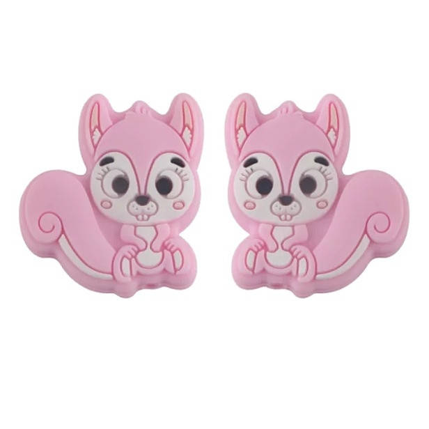 

Белочка бусина силиконовая Розовый baby pink