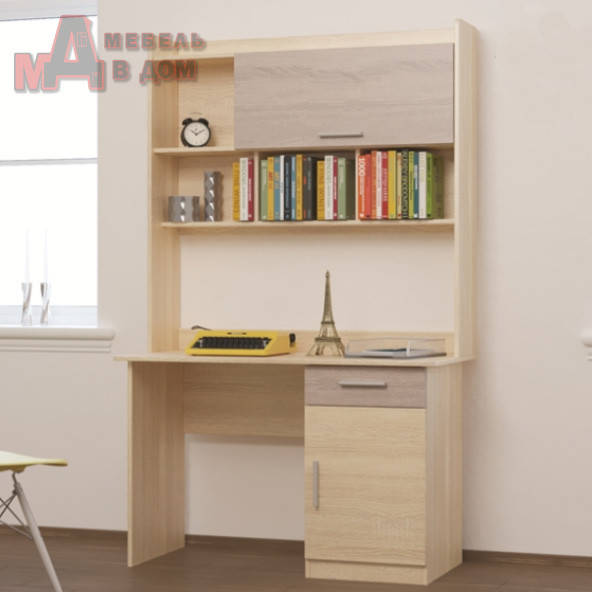 

Компьютерный стол школьник-3+надставка дуб санома + трюфель