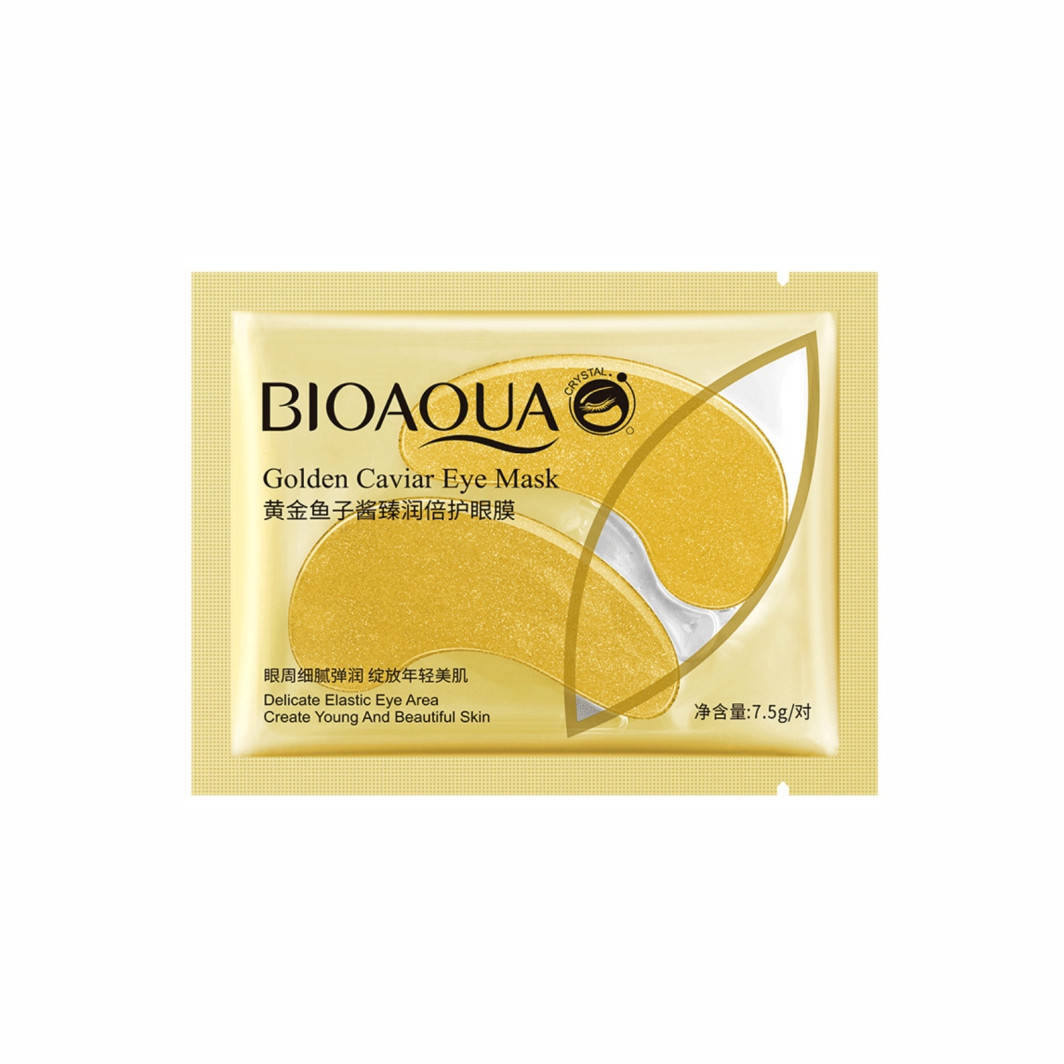

Одноразовые гидрогелевые патчи для глаз с частицами золота и икрой Bioaqua Collagen Gold Caviar